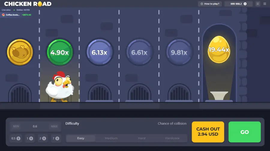 Chicken Road 1 — banner principal en Casinado Casino