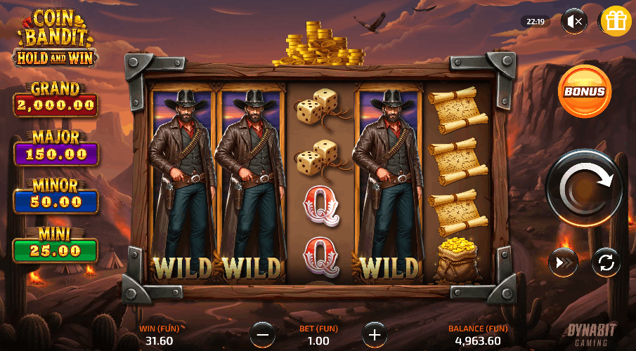 Coin Bandit — banner principal en Casinado Casino